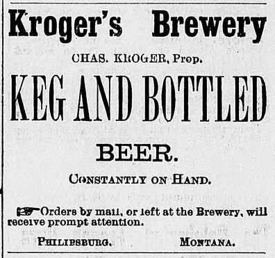 Kroger advertisement in the August 17, 1893 issue of the Philipsburg Mail